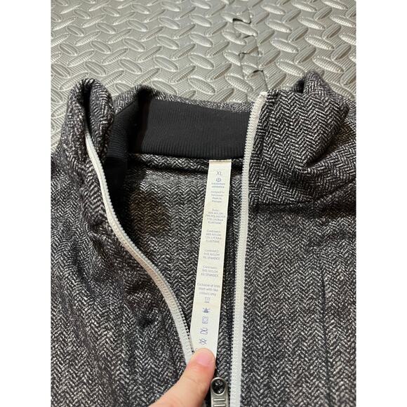 Lululemon Jacket Herringbone Mens Gray Athletic Track Sweatshirt Size XL - Picture 3 of 7